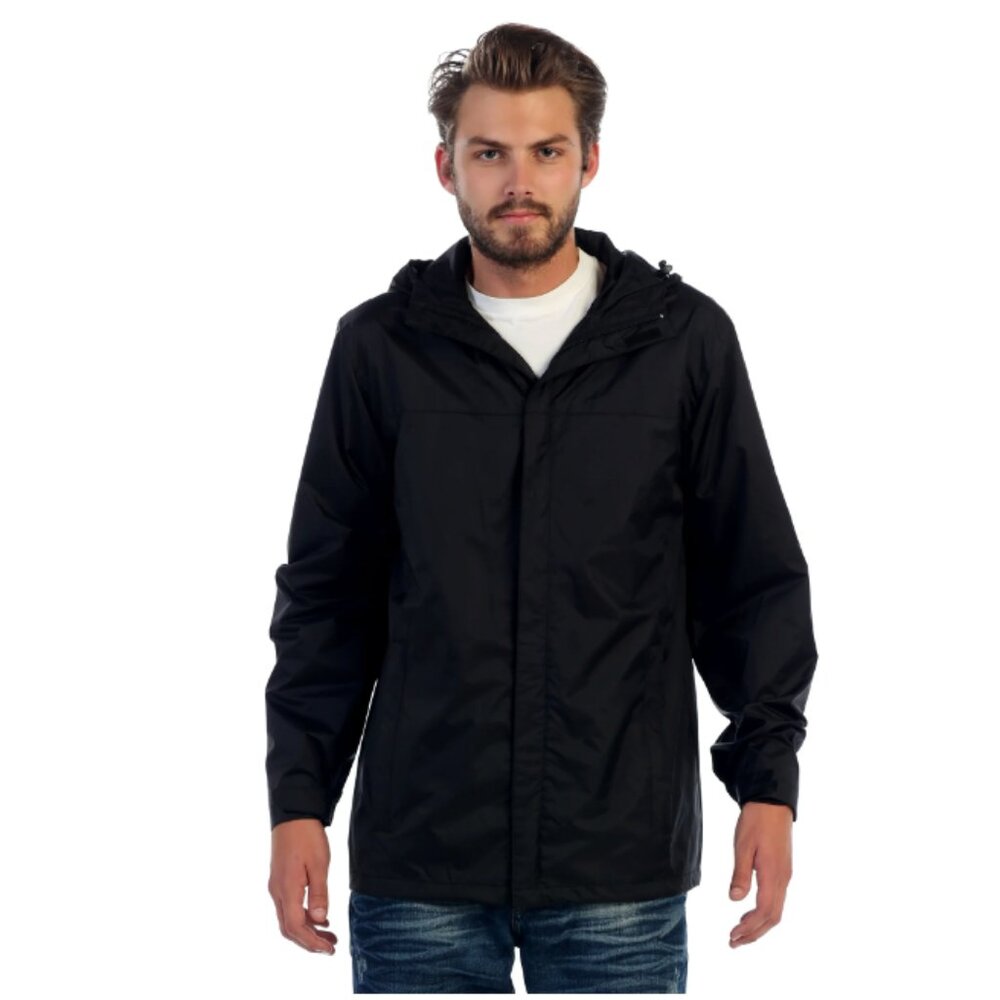 Gioberti Men's Black Waterproof Rain Jacket Small